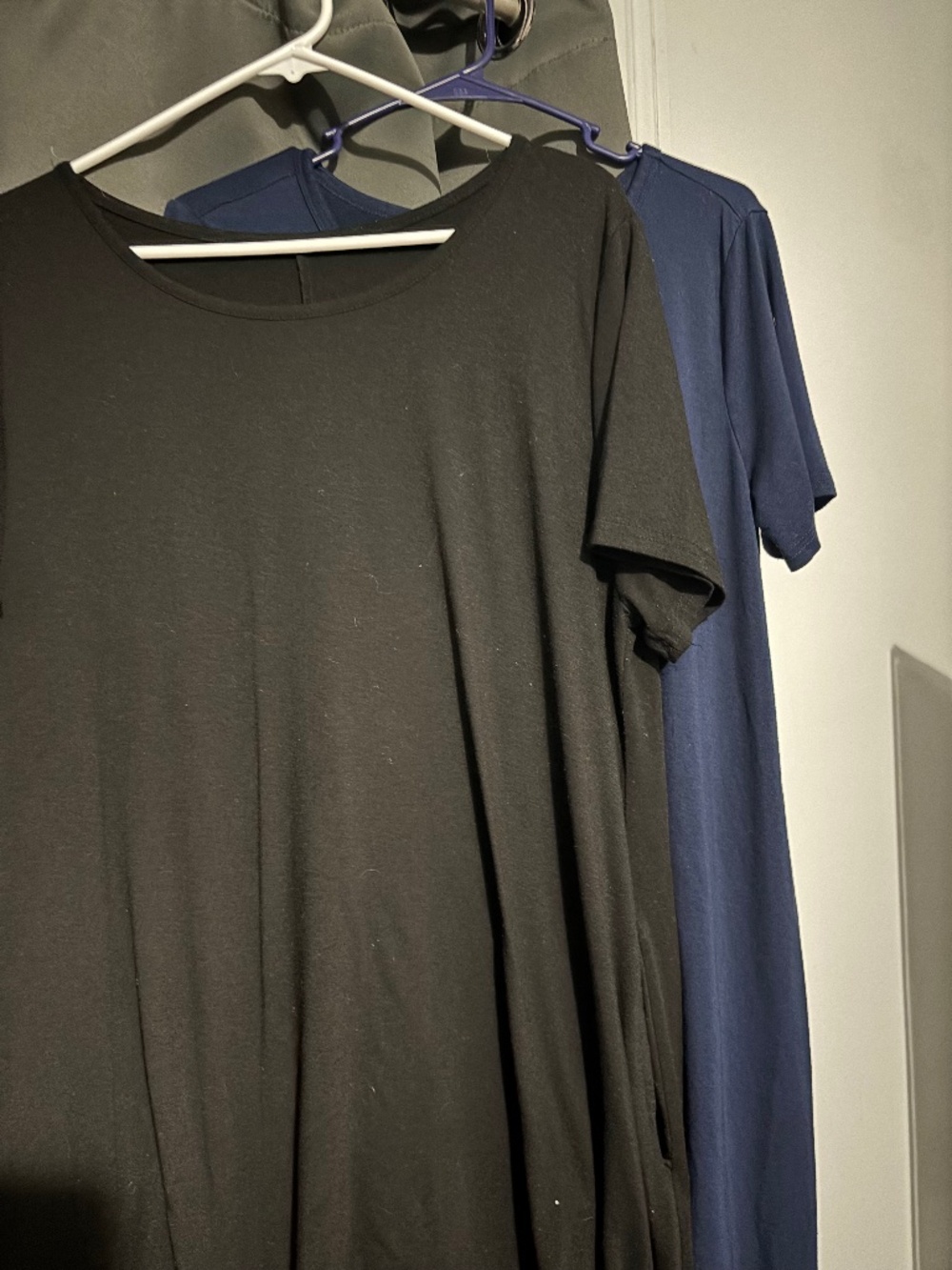 Set of two Tshirt dresses- black and Navy XL